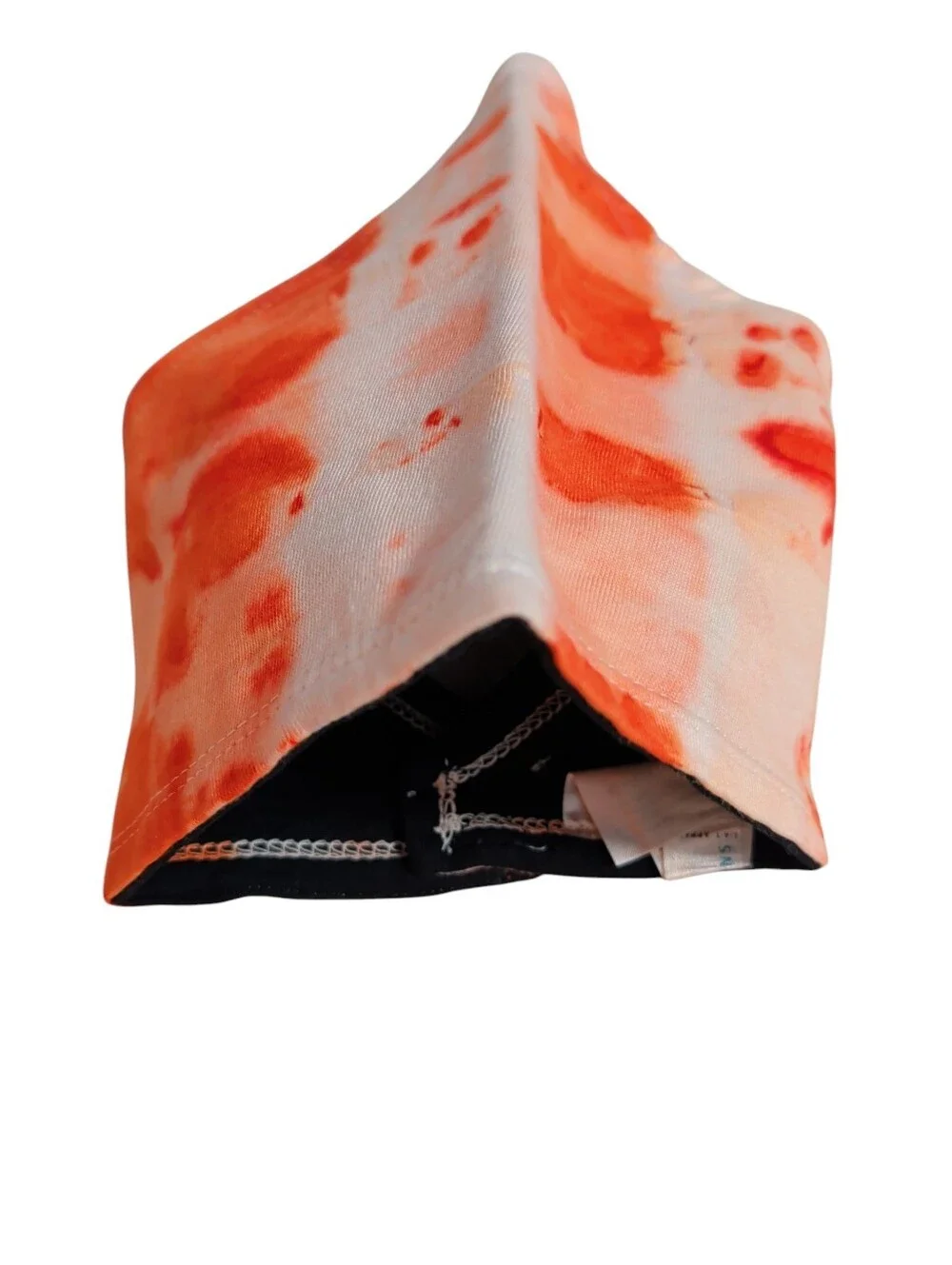 NWOT Tie-Dye Triangle Pet Bandana / Baby Bandaid Bib in Orange/ Black Backside